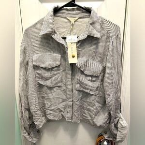 Marshalls Button Down Crop Top